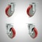Service Caster 5 Inch SS Red Polyurethane Swivel Top Plate Caster Set with 2 Brakes SCC SCC-SS20S514-PPUB-RED-2-TLB-2 - alternate 1
